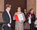 Übergabe der DAAD-Preises: Martin Köttering, Preisträger Domingo Martinez Rippes und Gesa Engelschall (v.l.n.r.); photo: Tim Albrecht