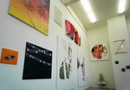 Jahresausstellung 2018 an der HFBK Hamburg: Blick in das Atelier der Studierenden von Anselm Reyle; Foto: Imke Sommer