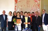 Jury-Mitglieder und Preisträger*in der Absolventenausstellung 2018; Foto: Imke Sommer