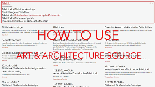 How to use Art & Architecture Source