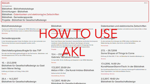 How to use AKL