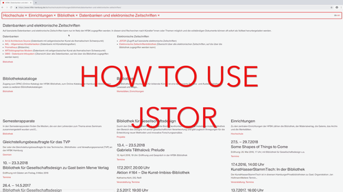 How to use JSTOR