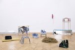 Ausstellungsansicht Klasse Pia Stadtbäumer: Mille Qvist, Tristan Kold, Anna Bochkova (v.l.n.r.)