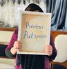 Images from the Campaign #SaveAfghanArtists (2021): Forced to flee their homes and lives, the ‘signatories’ of an letter (sent to Artist at Risk) live in terror, hiding or on the run from the Taliban. For fear of retaliation, the group has replaced signatures with photographs of themselves with signs shielding their faces, but which state their creative profession. 