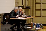Gespräch zwischen Michael Diers (links) und Horst Bredekamp im Rahmen der Reihe spiel/raum:kunst am 2. Februar 2017; Foto: Imke Sommer